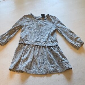 GAP Gray Patterned Long Sleeve‎ Dress